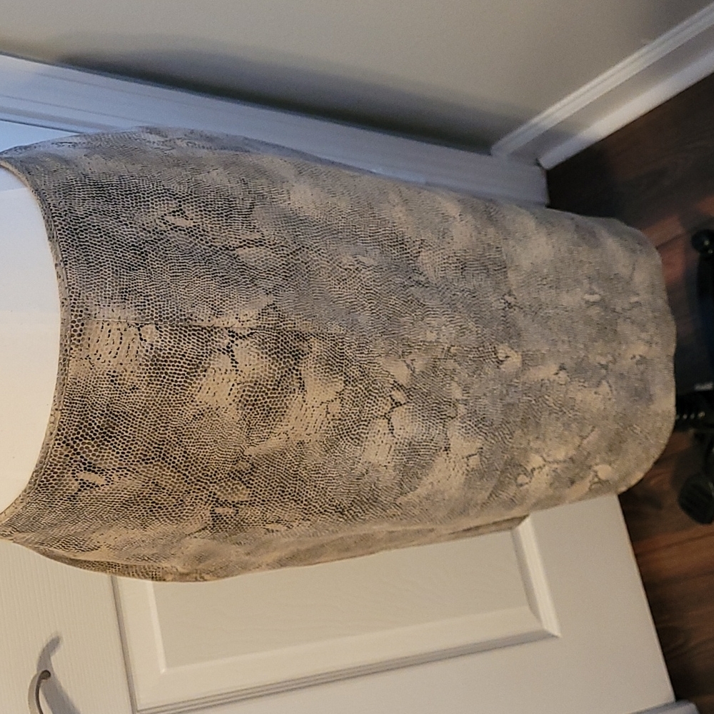 Snake print Leather Skirt
